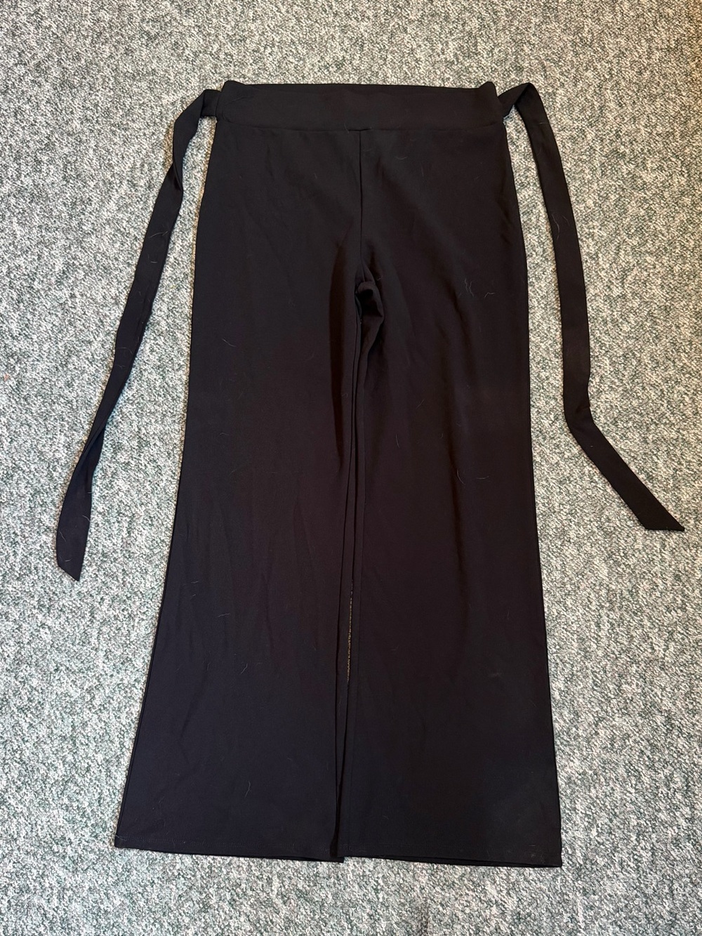 Eclipse Black Wide-Leg Tie-Waist Pants Large